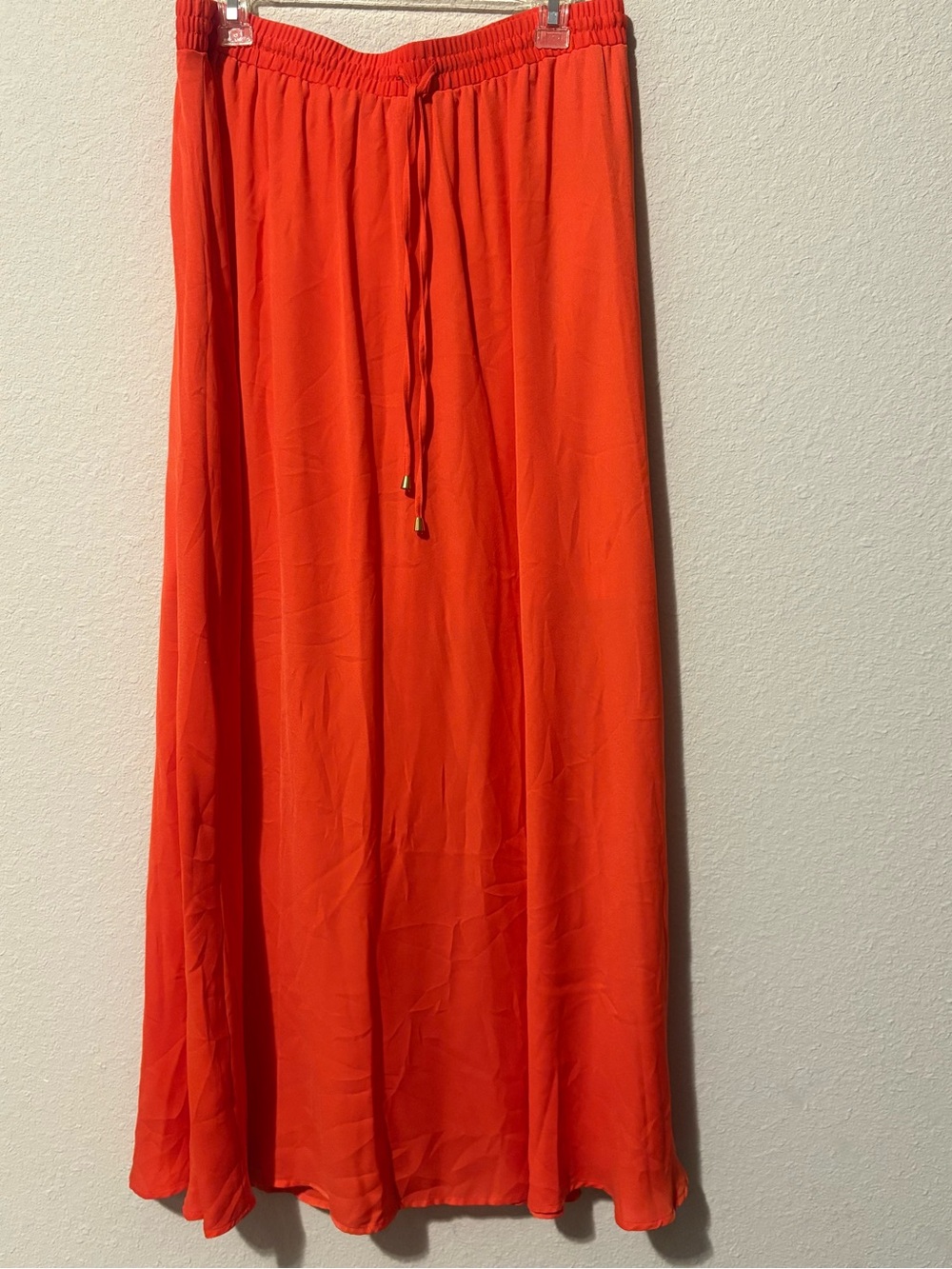 Worthington Bright Orange Maxi Skirt with Drawstring Waist
